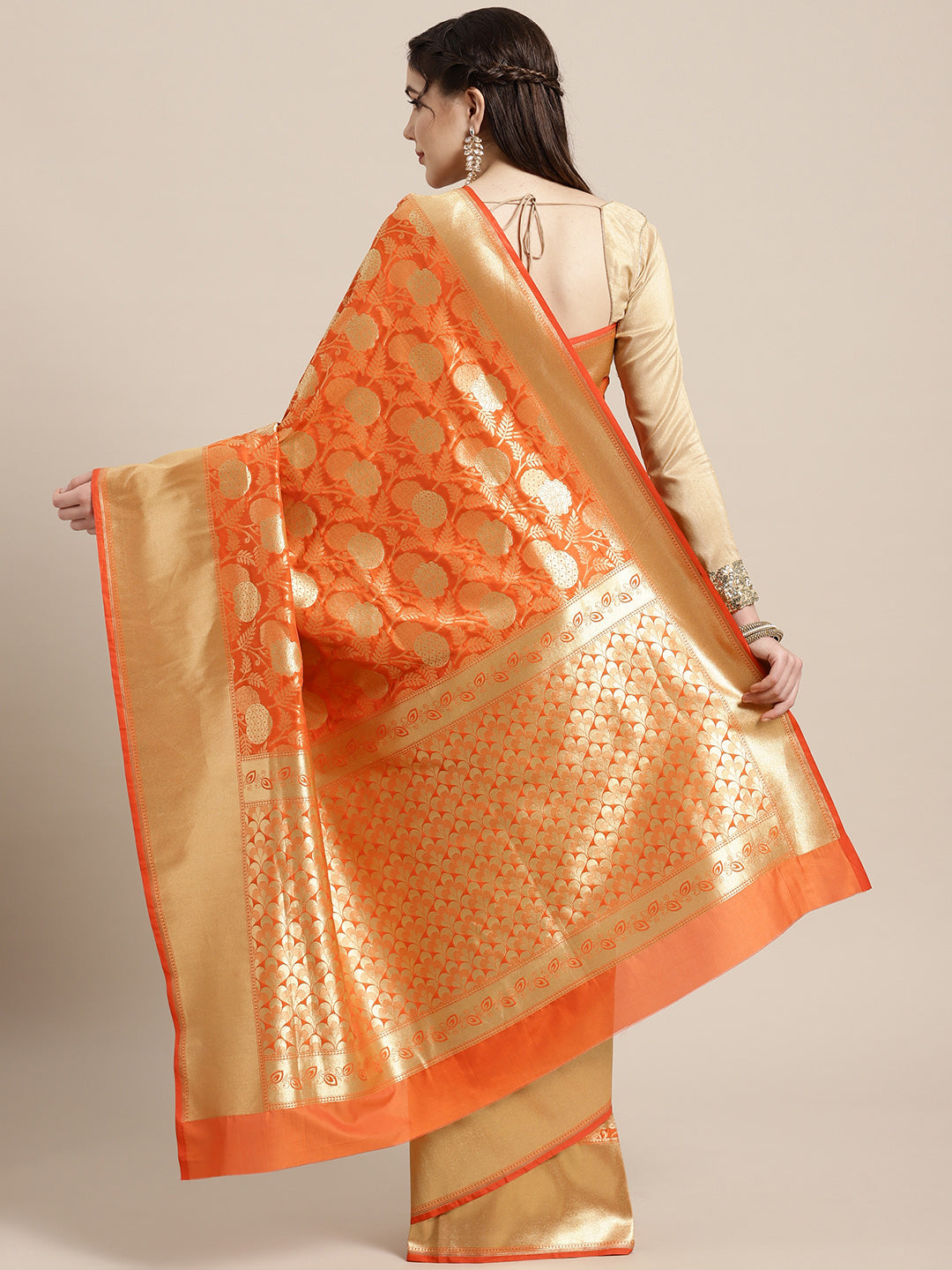 Kanjiwaram Silk Saree with Contemporary Floral Zari Weaving