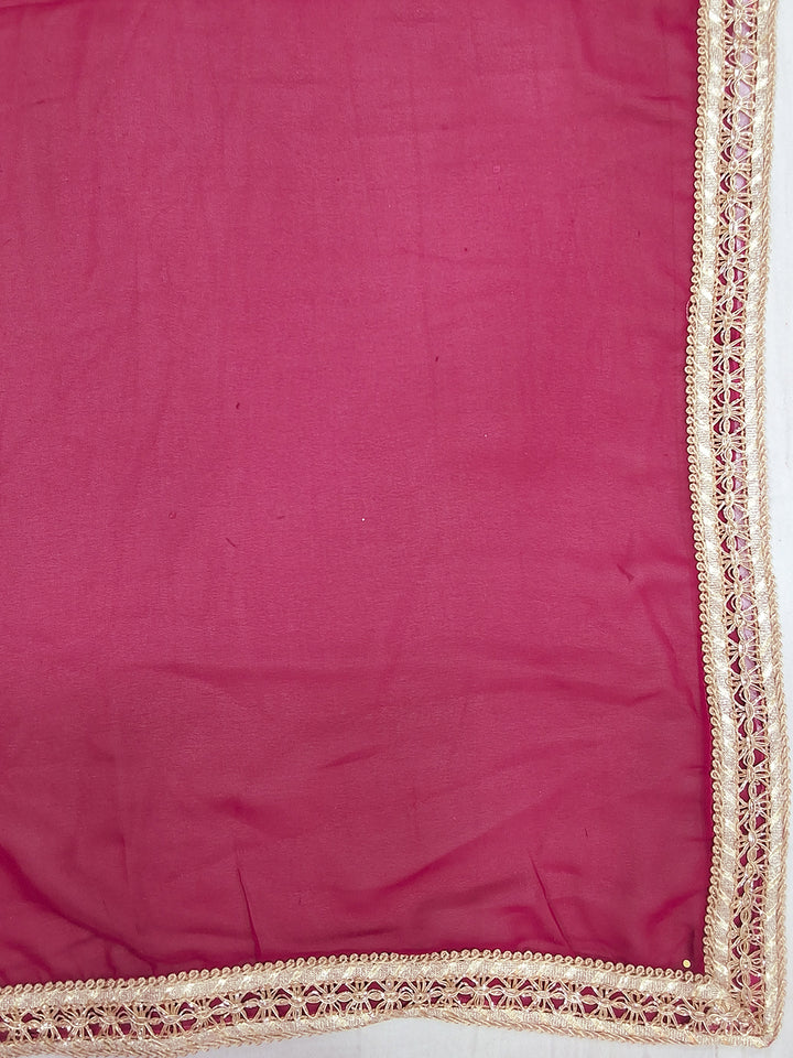 Magenta Zari Embroidered Sharara Suit with Tassel Detailing