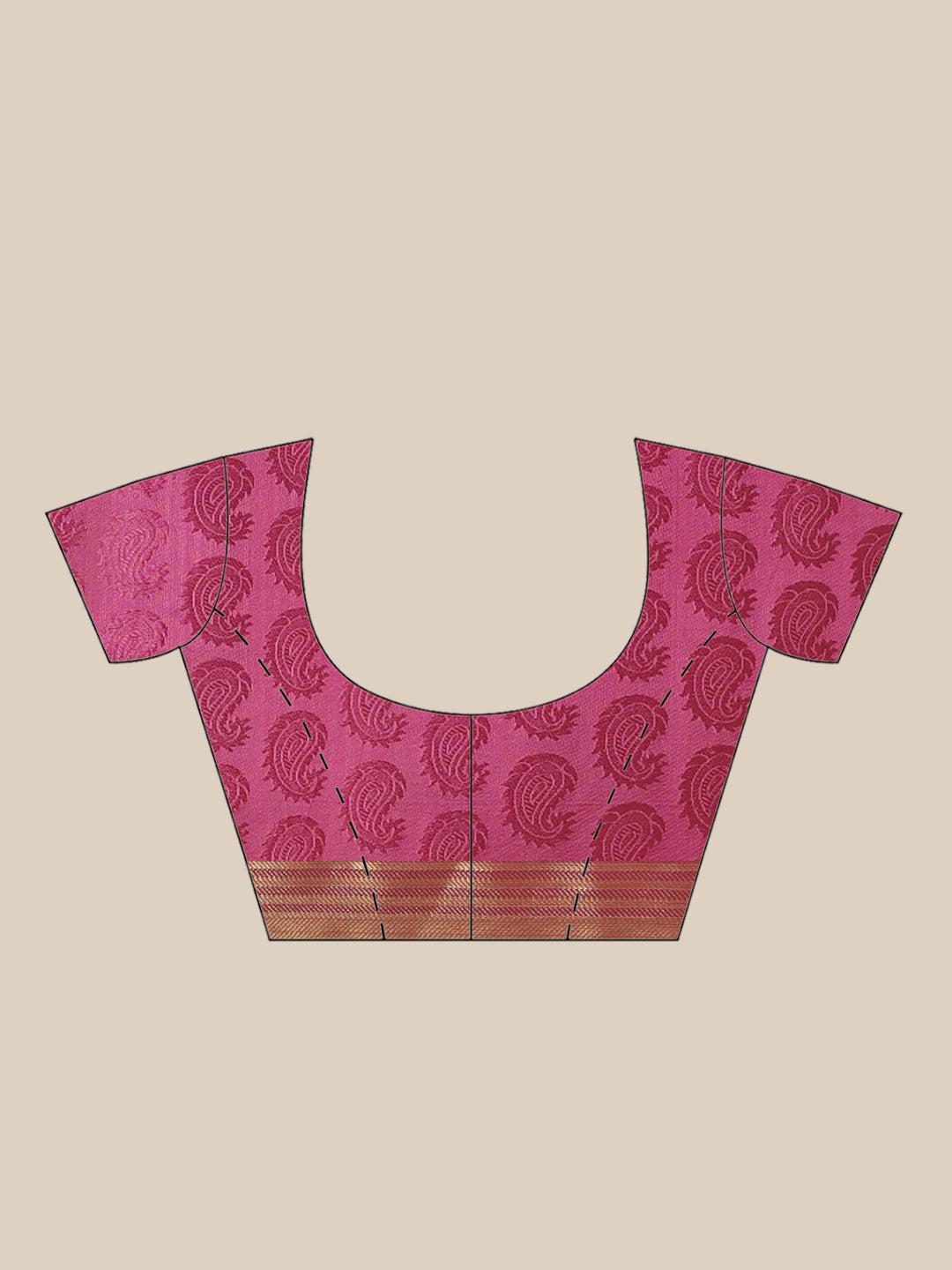 Banarasi Jamdani Embossed Handloom Saree with Paisley Resham Weaving & Woven Zari Border