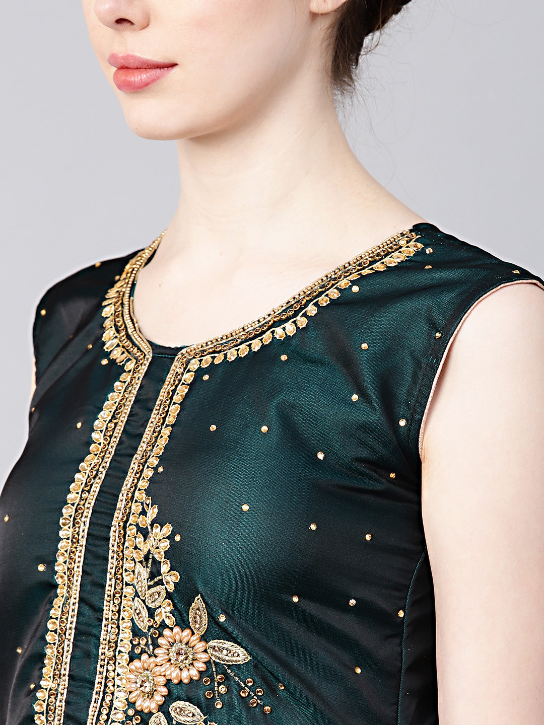 Embellished Kurta Sharara Set with Zari Embroidery