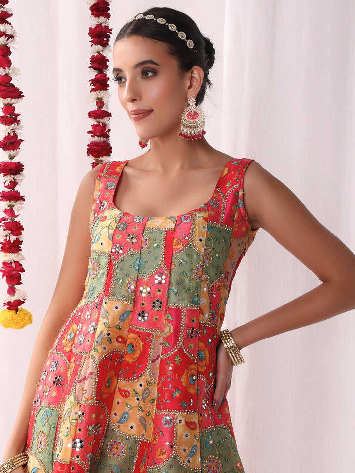 Kalidar Peplum Kurta Sharara Set