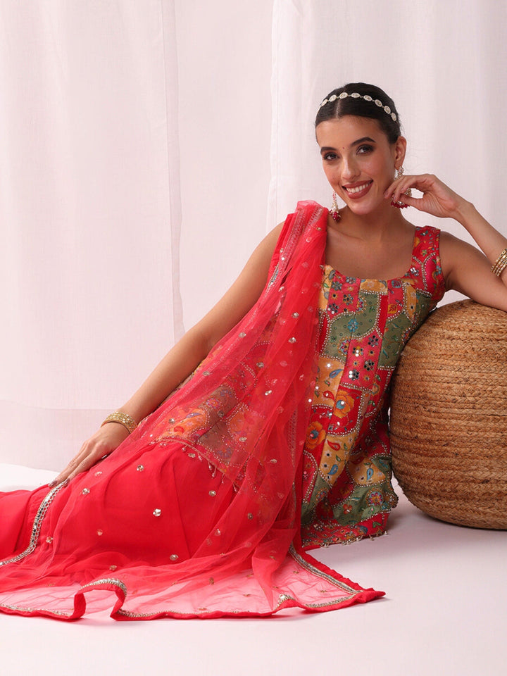 Kalidar Peplum Kurta Sharara Set