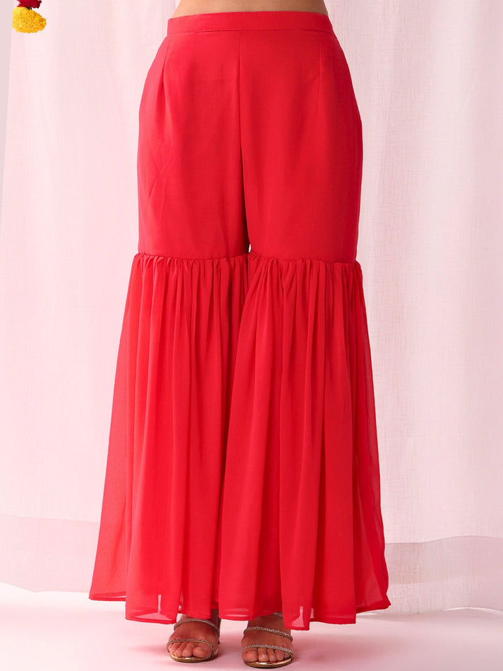 Kalidar Peplum Kurta Sharara Set