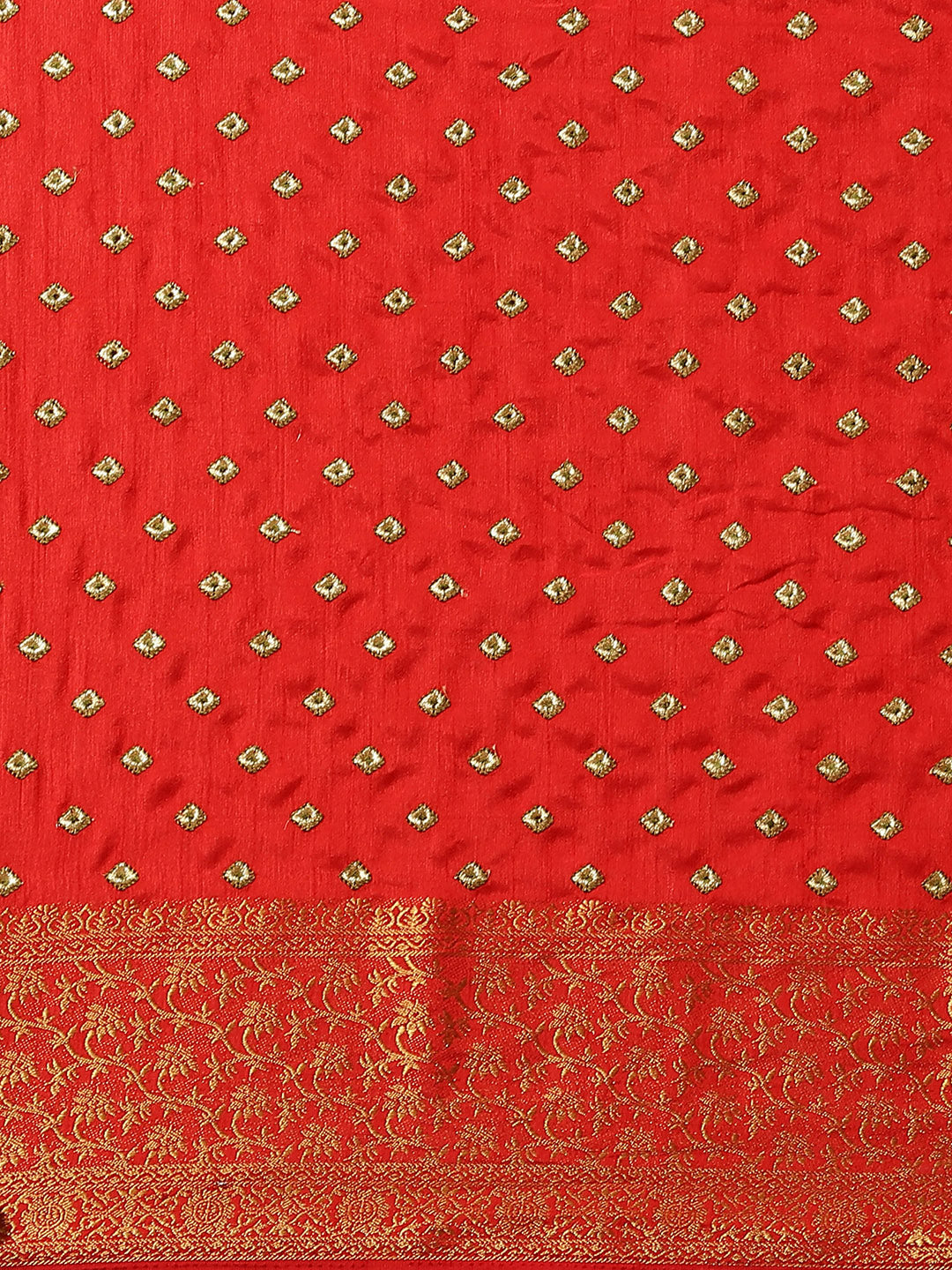 Handloom Raw Silk Saree with Zari Embroidery intricate Butas & Gold Zari Woven Border
