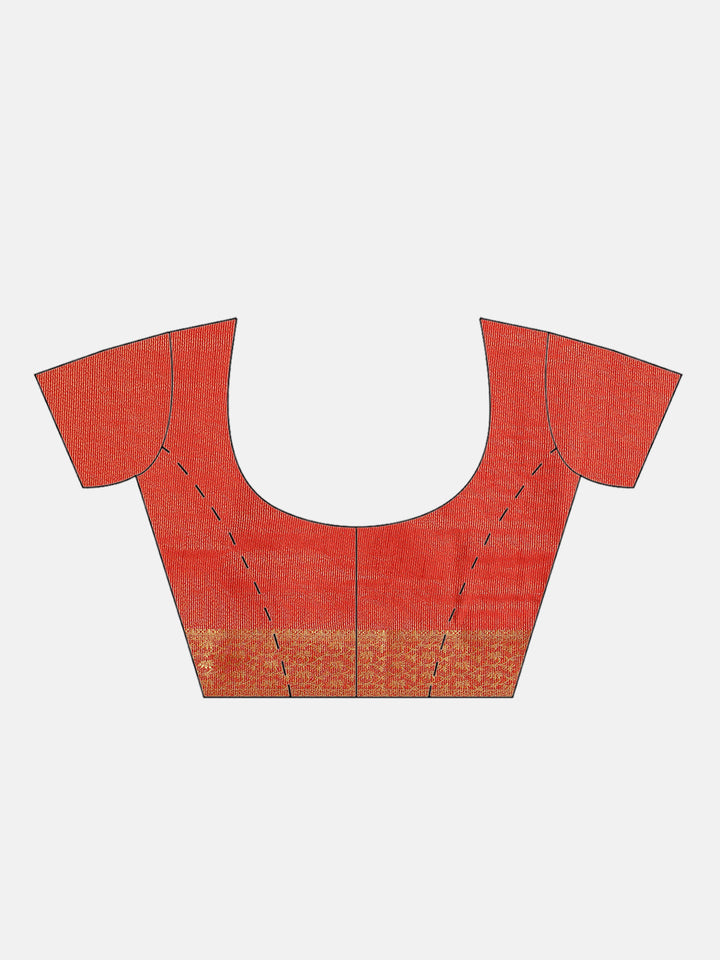 Handloom Raw Silk Saree with Zari Embroidery intricate Butas & Gold Zari Woven Border