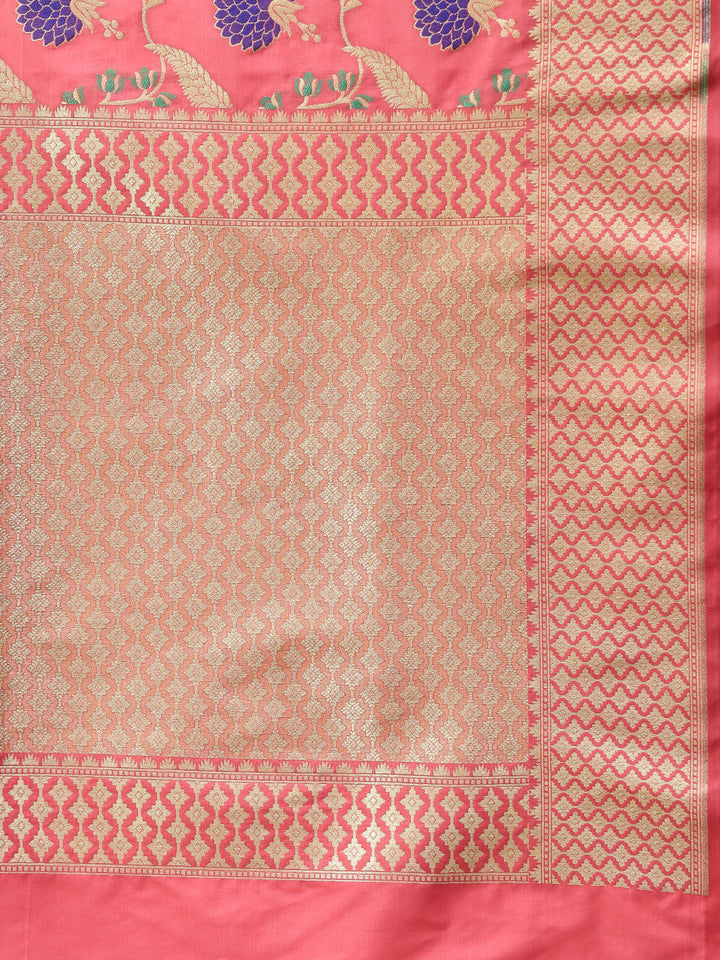 Banarasi Handloom Silk saree with Meenakari Floral Pattern