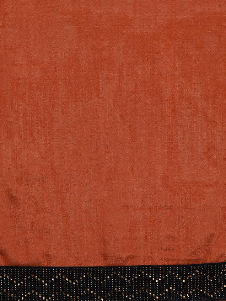 Raw Silk saree with Hand-Embellished Velvet Border