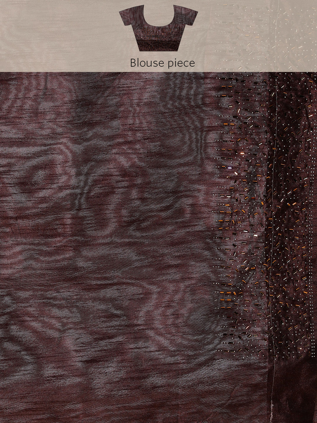 Brown Ombre Shimmer Georgette Cocktail Saree With Crystal Border