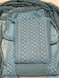 Chhabra 555 Chikankari Schiffli Embroidery Dress Material with Sequin Embellishments