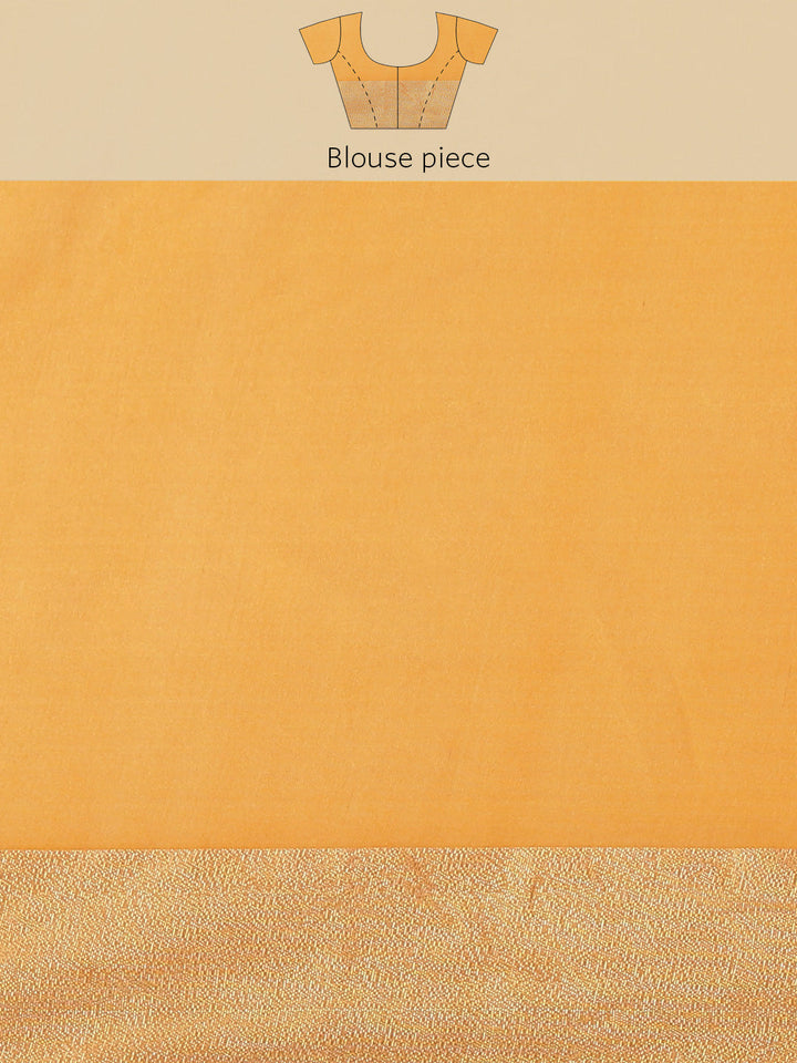 Yellow Resham & Woven Banarasi Silk Saree with Geometrical Motifs