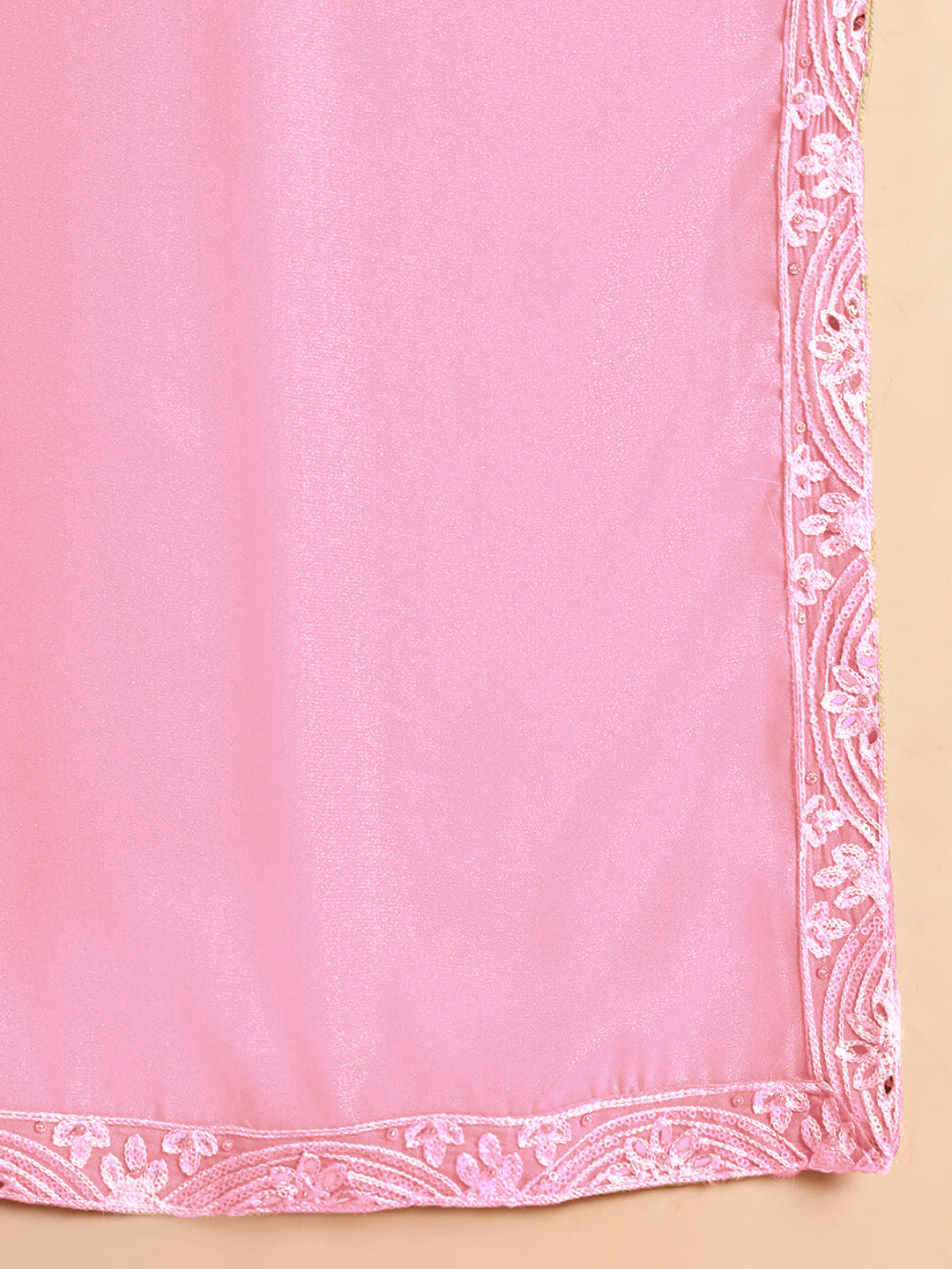 Resham & Sequin Embroidered Kurta Set with Kalidar Pallazo & Crystal Embellishments