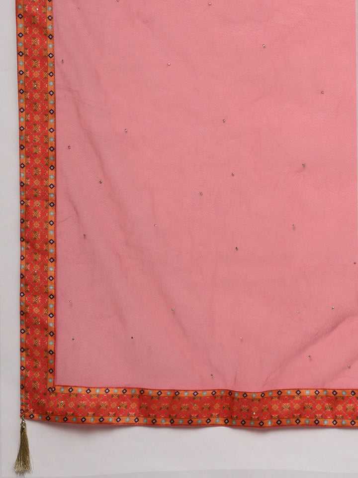 Embellished Anarkali Gown with Digital Print Tribal Pattern