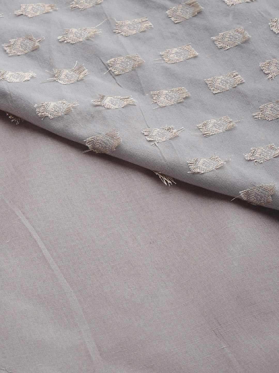 Grey Mysore Georgette Anarkali Suit With Bandhani Dupatta & Stylish neckline