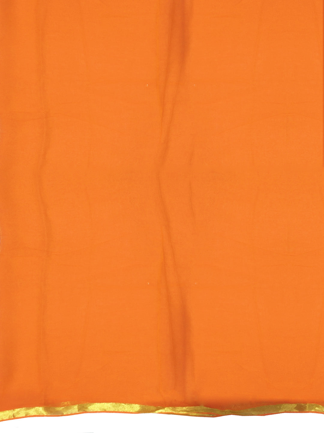 Orange Colored Chiffon Solid  Party Wear Saree