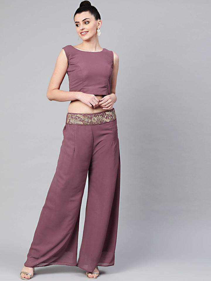 Embellished Kurta Pallazo Set with front open jacket