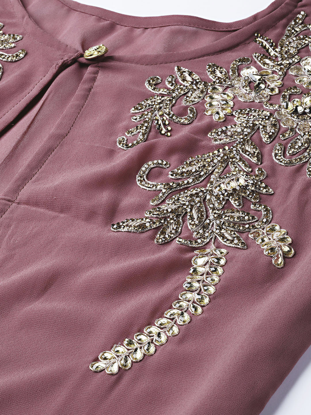 Embellished Kurta Pallazo Set with front open jacket