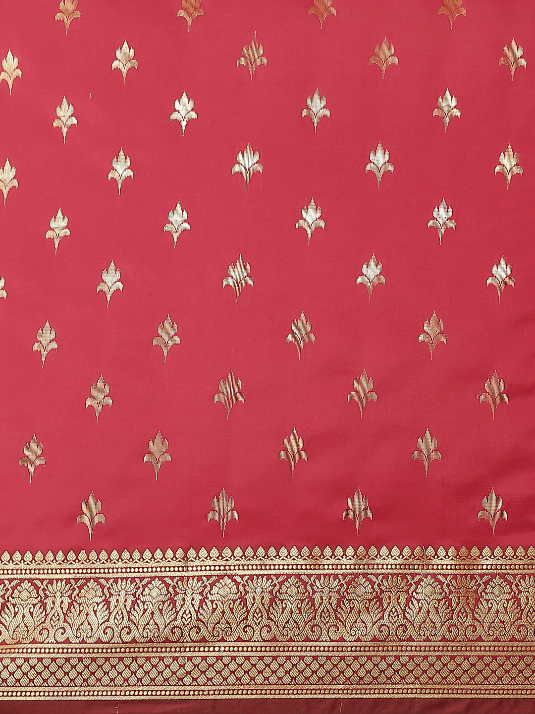 Zari Woven Mysore Silk Bridal Handloom Saree with Floral motifs