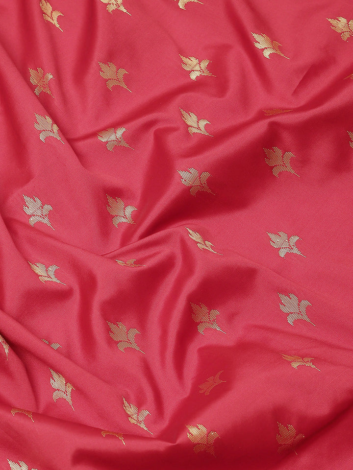 Zari Woven Mysore Silk Bridal Handloom Saree with Floral motifs