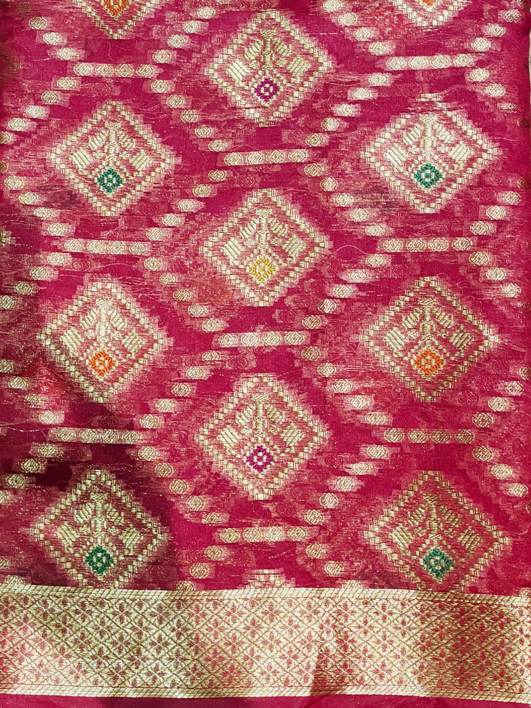 Chanderi Silk Resham & Zari Woven Meenakari Saree