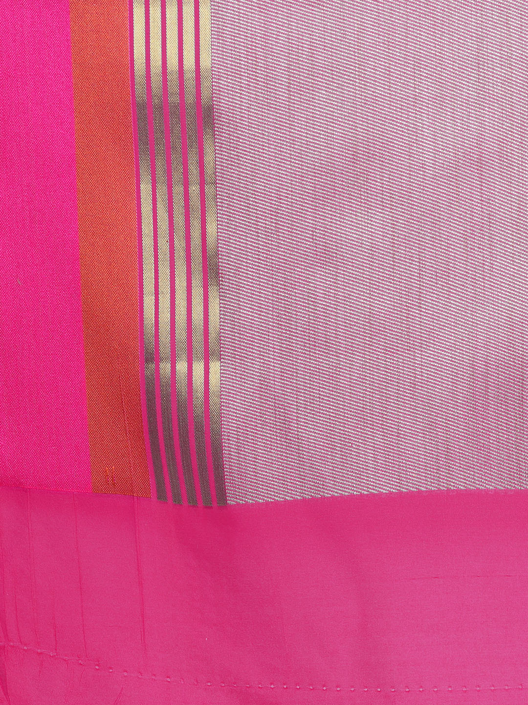 Banarasi Silk Saree with Abstract Weaving and Multicolor Stripes