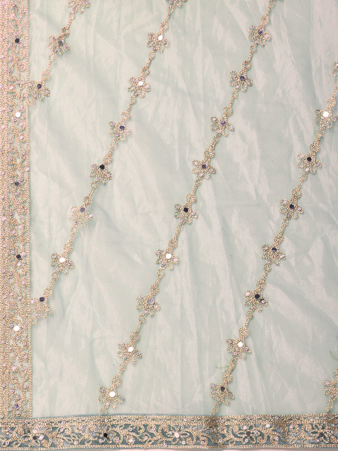Dori Embroidered & Mirror Work Organza Kurta Set