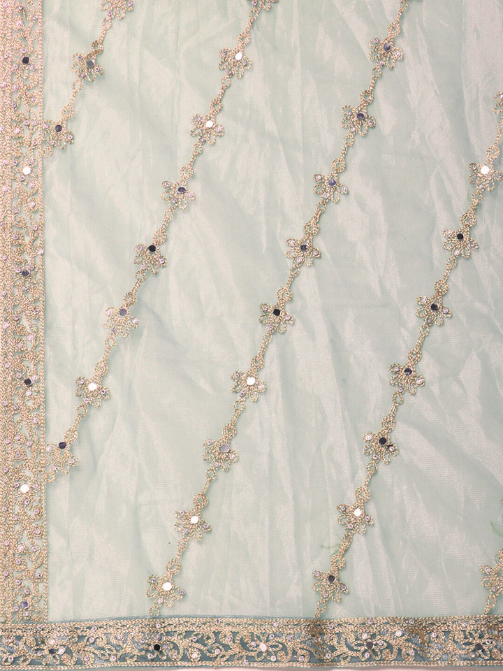 Dori Embroidered & Mirror Work Organza Kurta Set