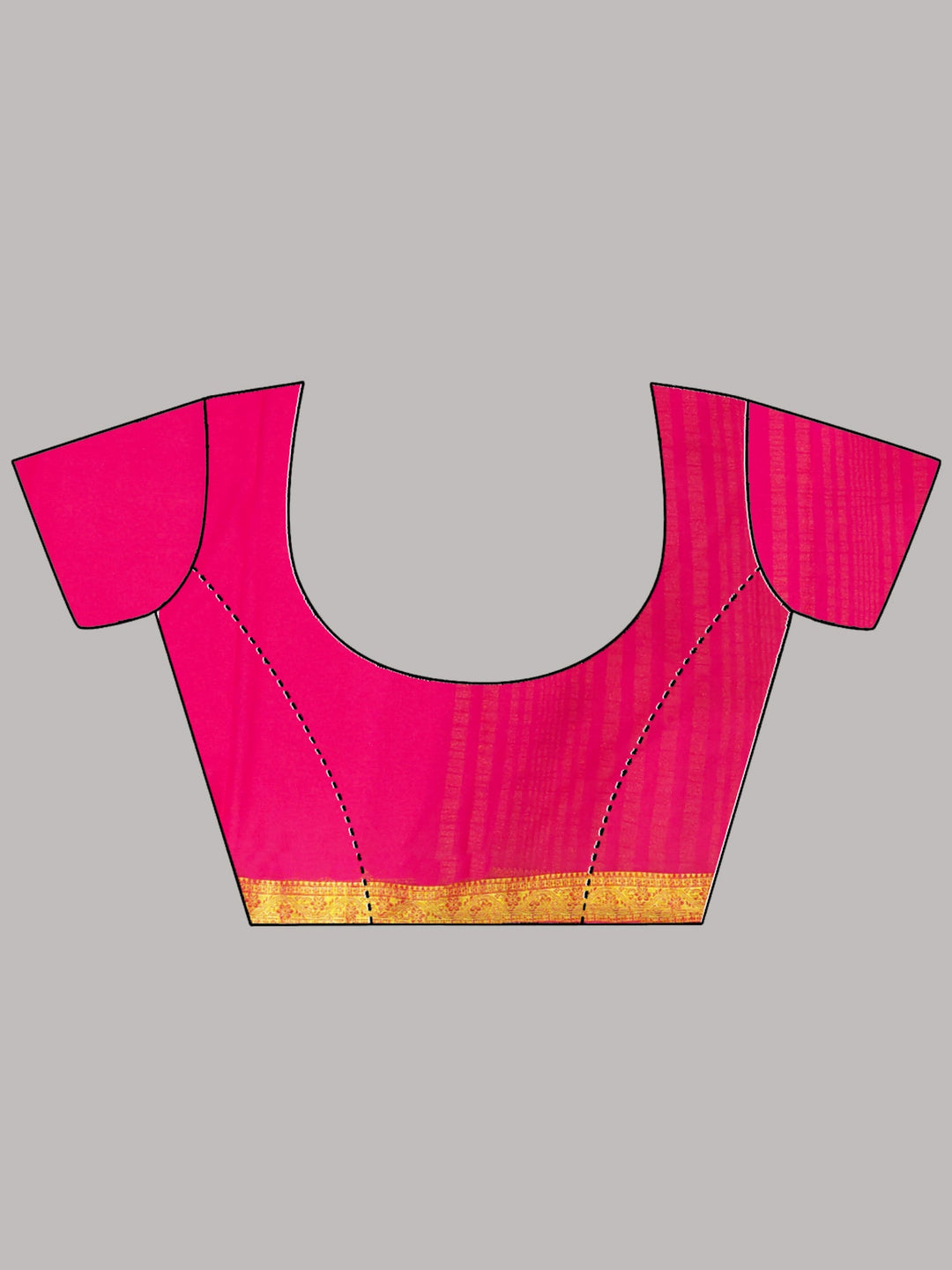 Rani Pink Chiffon Solid Saree With Swarovski Work