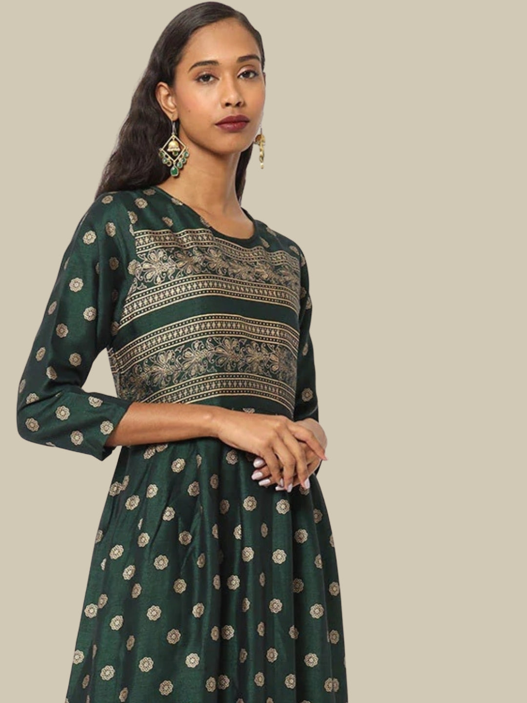 Bright Long Printed Gown