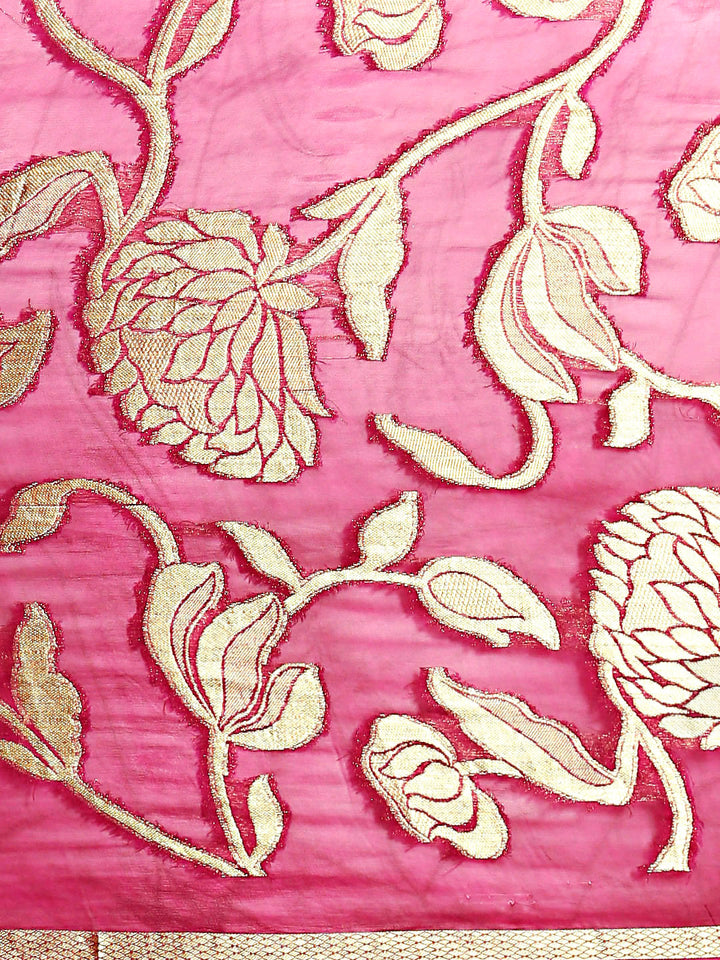 Ombre Mysore Georgette Saree with Floral Zari Weaving