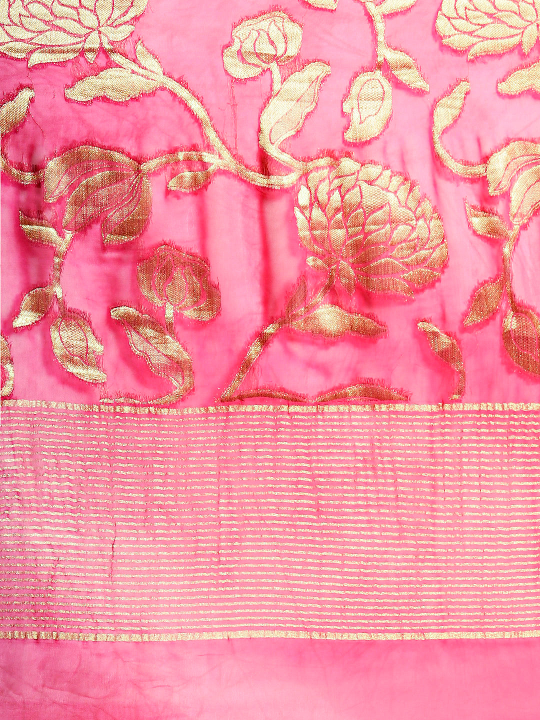 Ombre Mysore Georgette Saree with Floral Zari Weaving