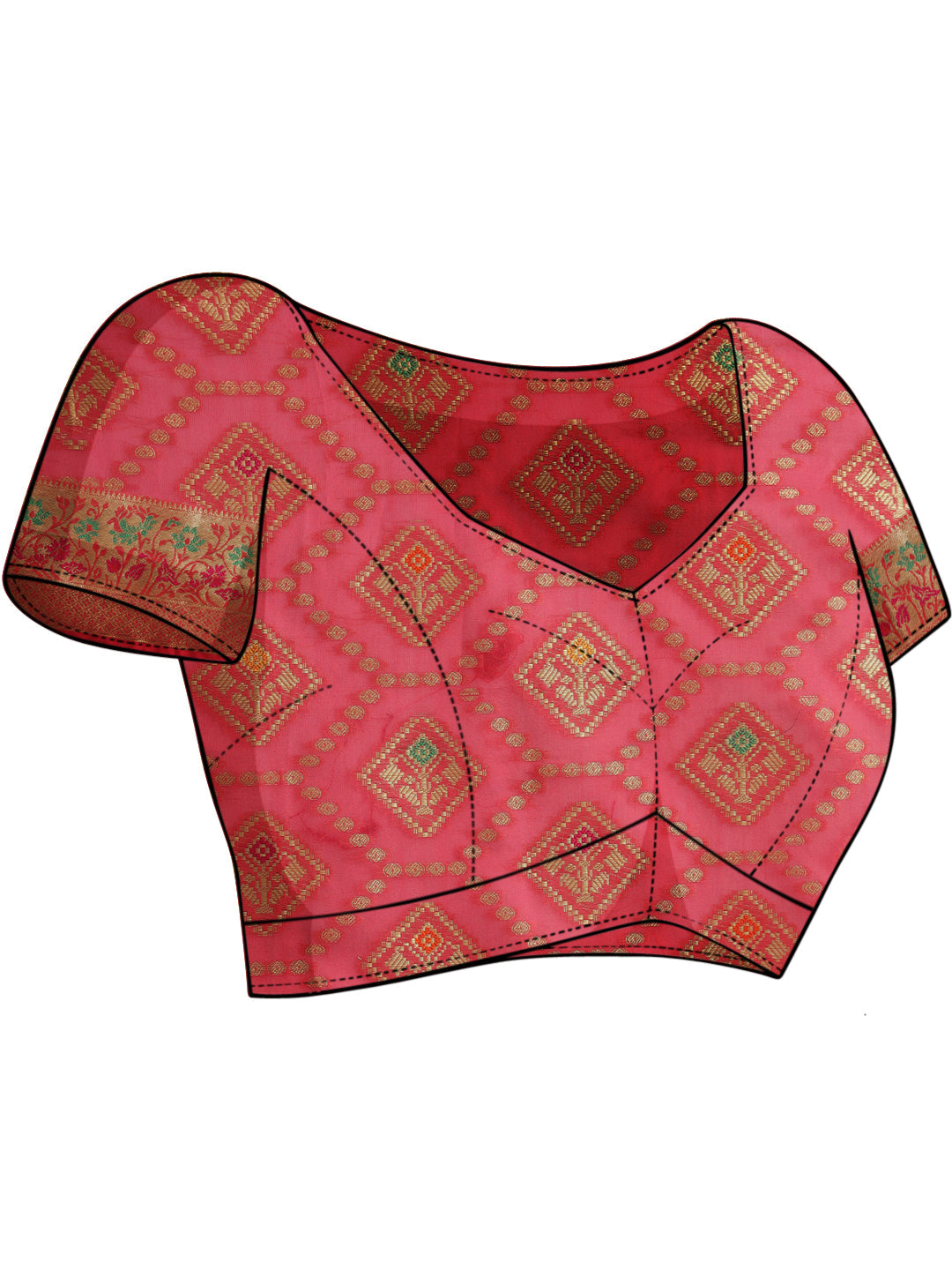 Chanderi Silk Resham & Zari Woven Meenakari Saree