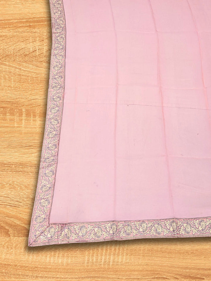 Banarasi Brocade Unstitched Suit Dupatta with Flowy Chiffon Dupatta & Intricate weaving