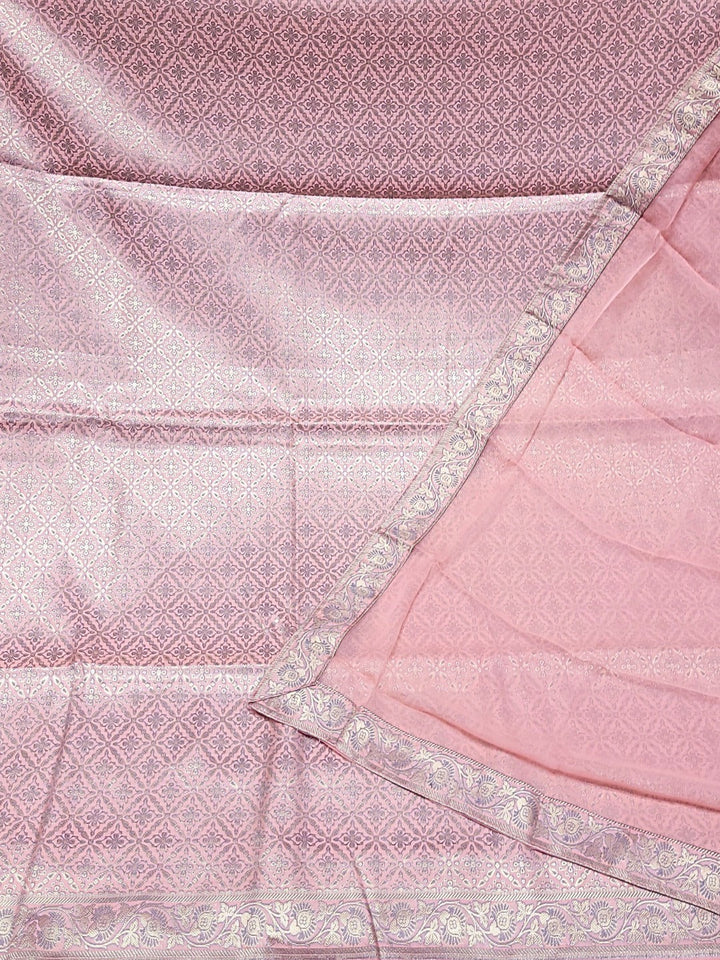 Banarasi Brocade Unstitched Suit Dupatta with Flowy Chiffon Dupatta & Intricate weaving