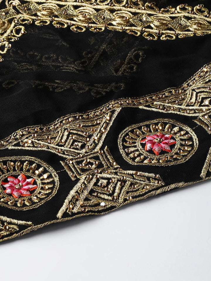 Embellished Kurta Sharara Set with Zari and Resham