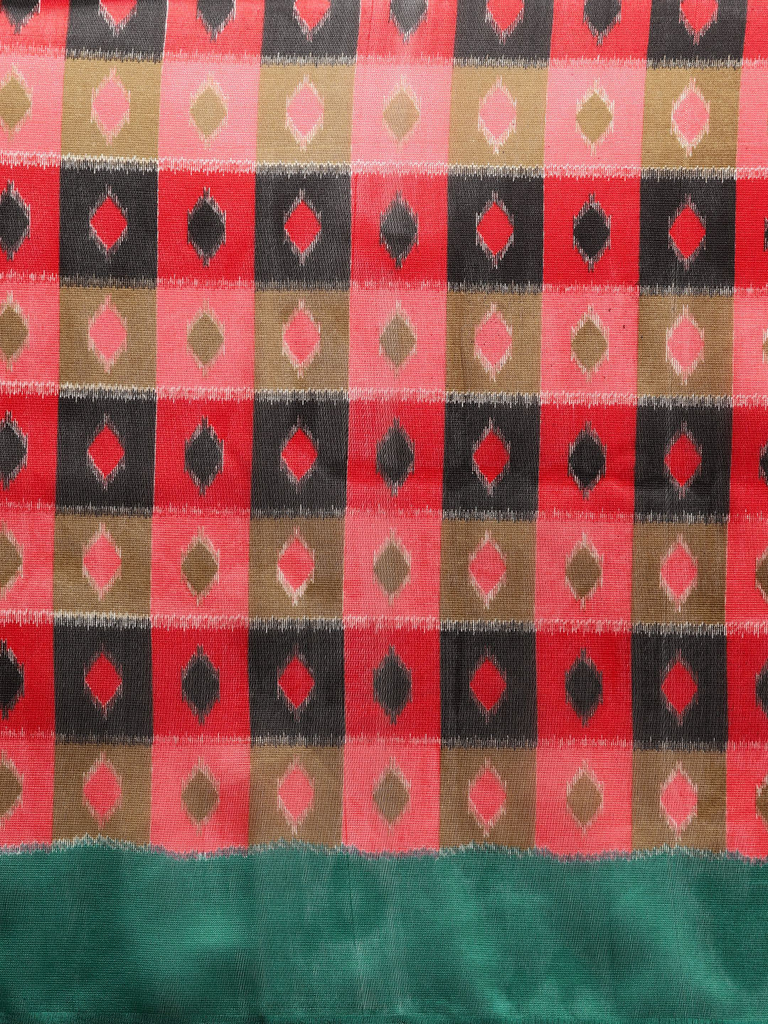 Checked Multicolor Bhagalpuri Printed Art Silk Saree