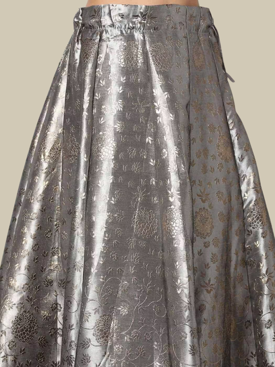 Banarasi Kalidar Lehenga with Contemporary Bell Sleeved Crop top