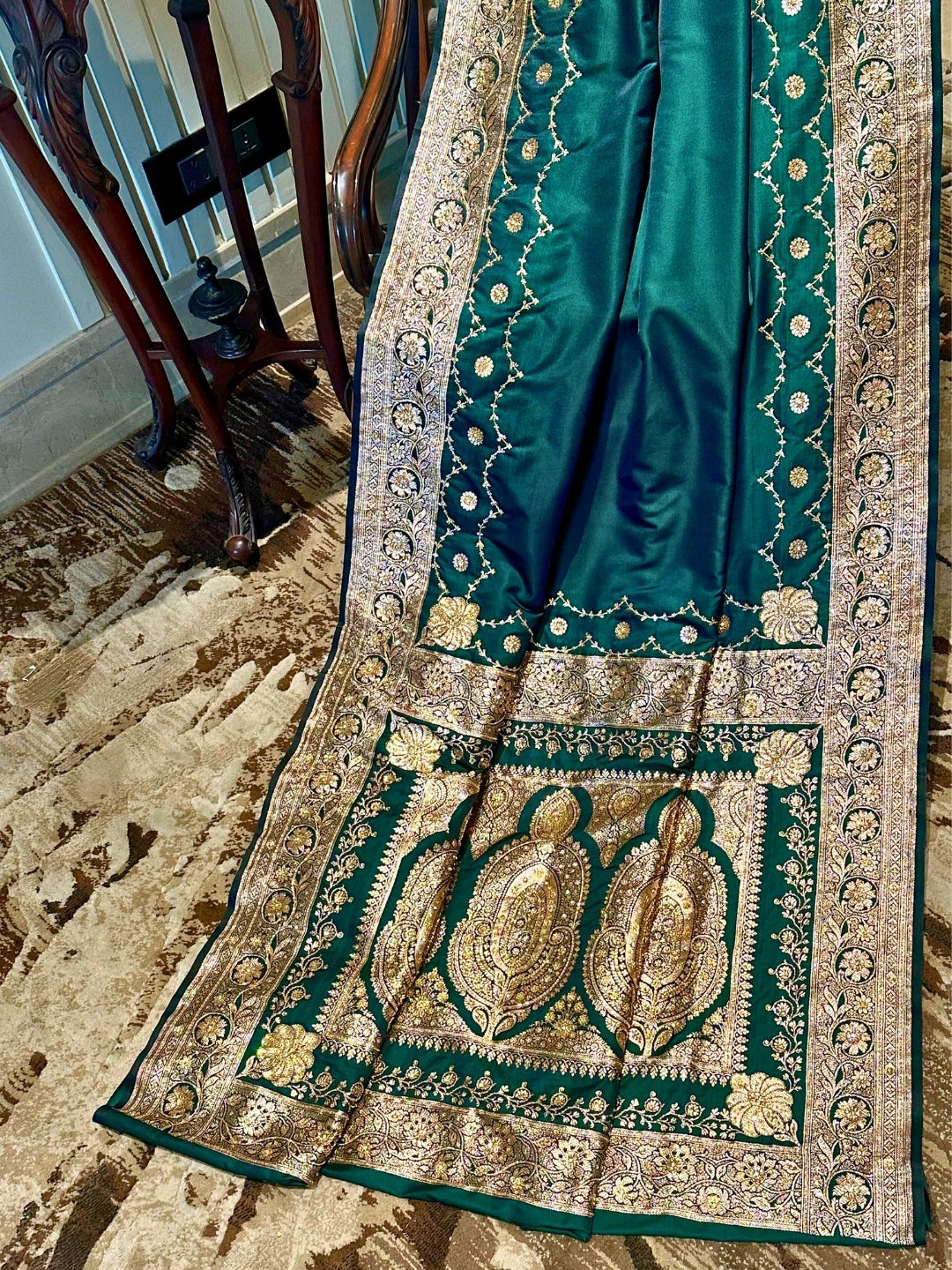 Green Banarasi Silk Saree