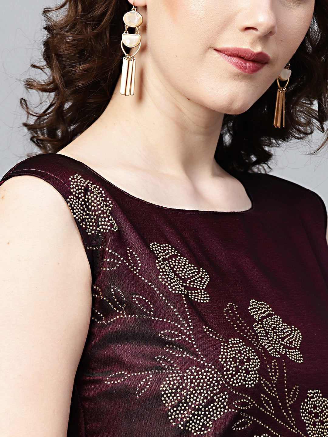 Crystal Embellished Silk Flared Suit in Floral Pattern