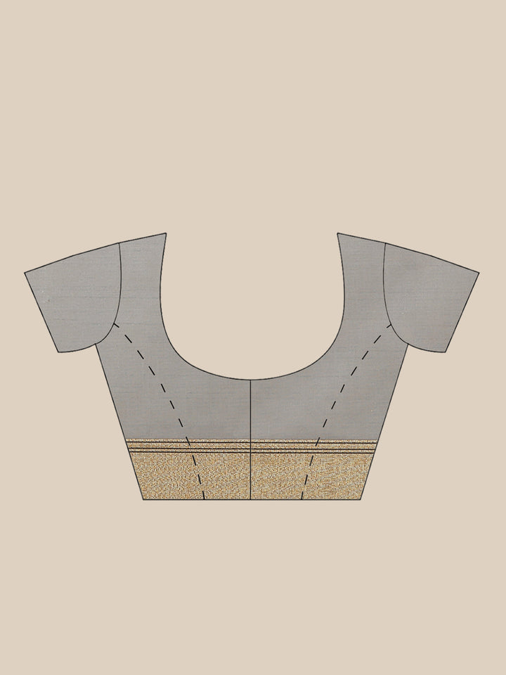 Banarasi Chanderi Heritage Of India Checked Saree with Gold Silver Geometrical Pattern