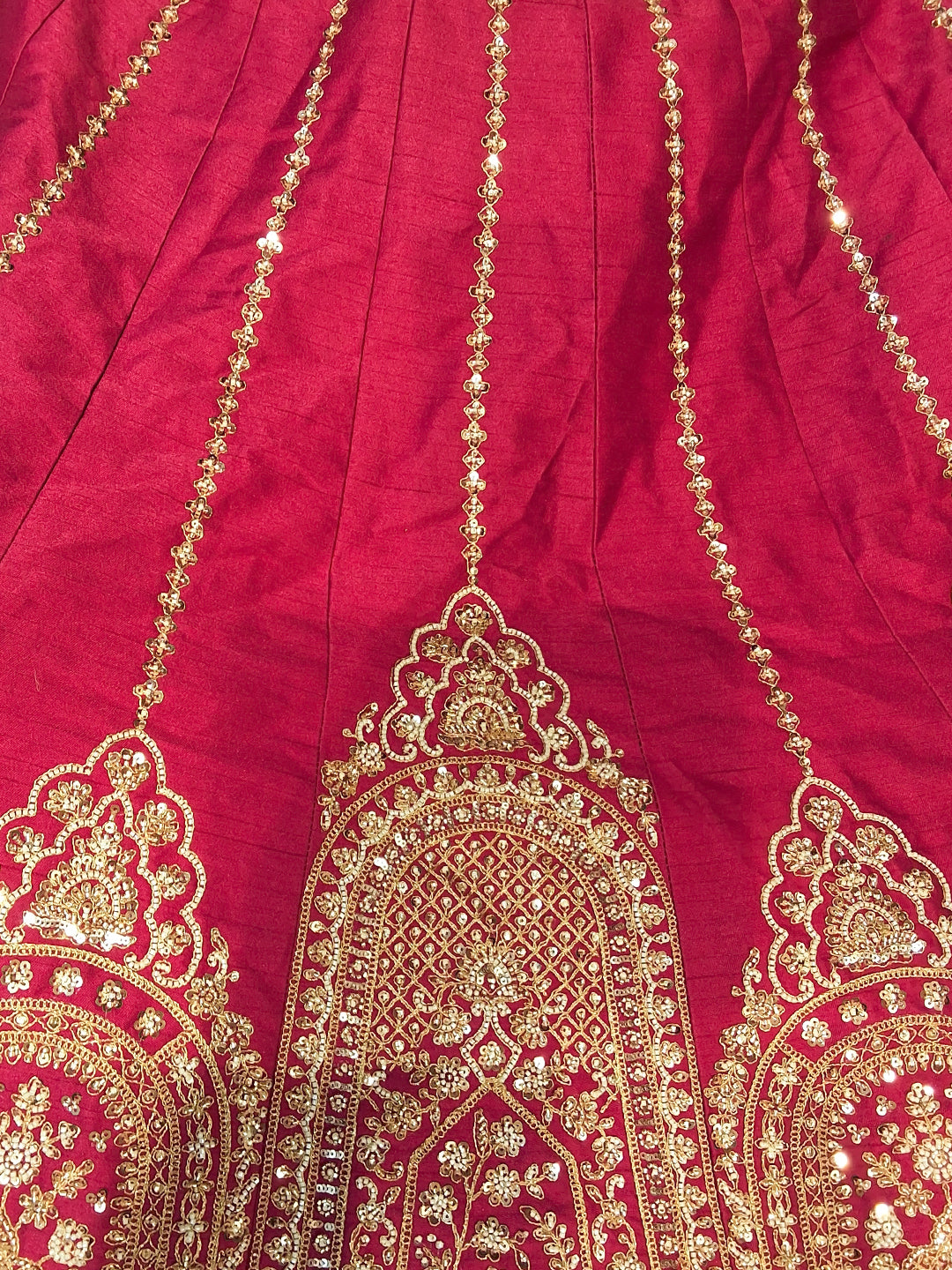 Rani Pink Bridal Heavy Embroidered Lehenga Choli Set with 2 Dupatta