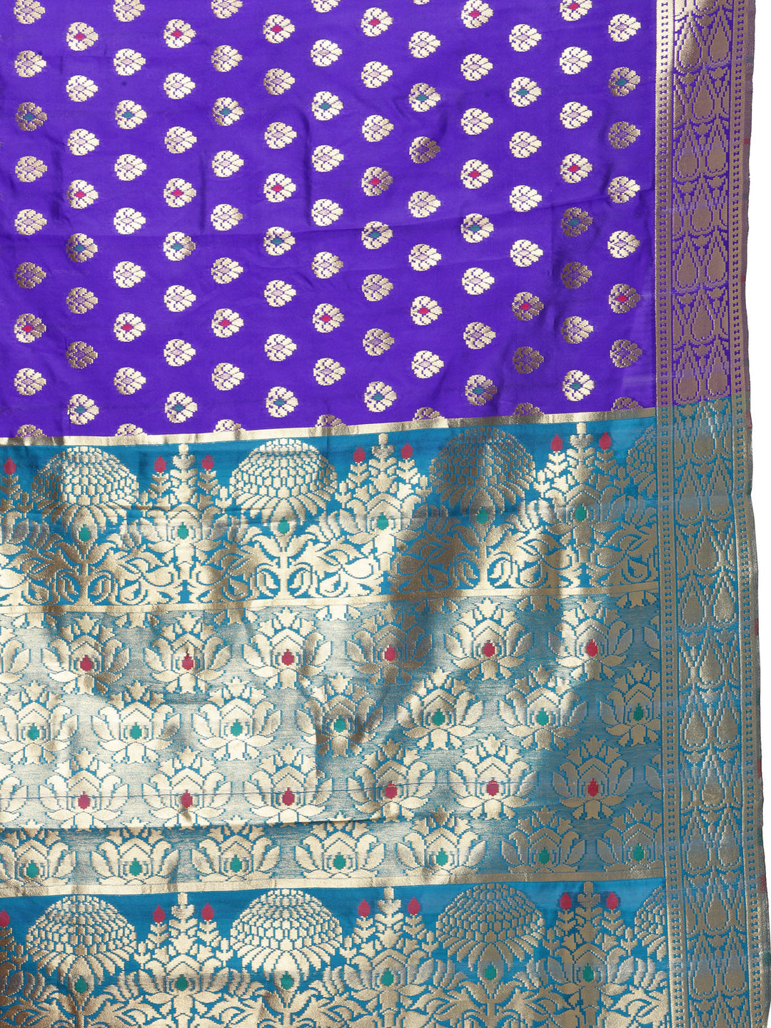Banarasi Purple Green Silk Saree