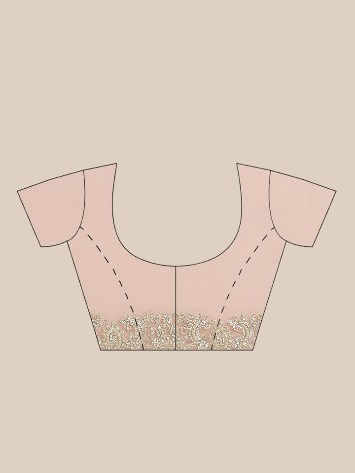 Embellished Scalloped Cocktail Saree with Swarovski Crystals & Zari Floral Embroidery