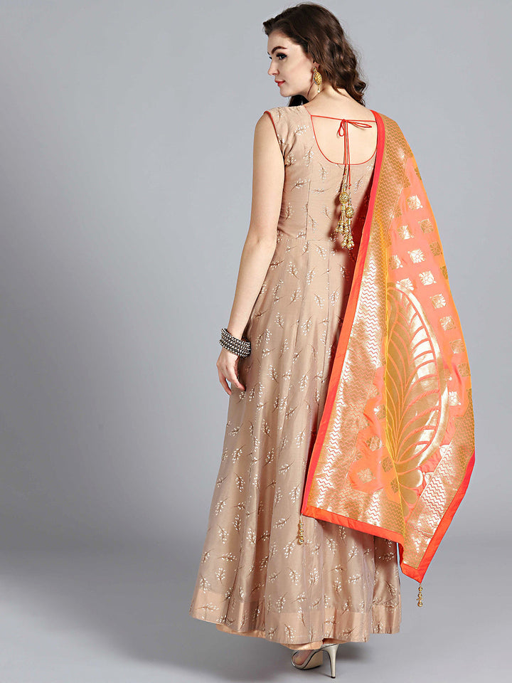 Angrakha Embossed Suit with Banarasi Dupatta