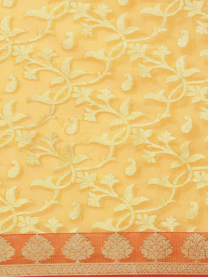 Jamdani Heritage Saree with Mughal Inspired ethnic motifs & Contrast Border
