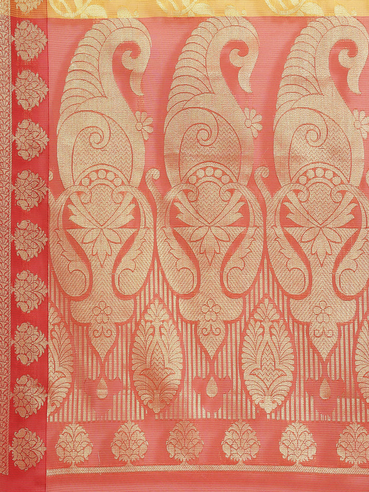 Jamdani Heritage Saree with Mughal Inspired ethnic motifs & Contrast Border