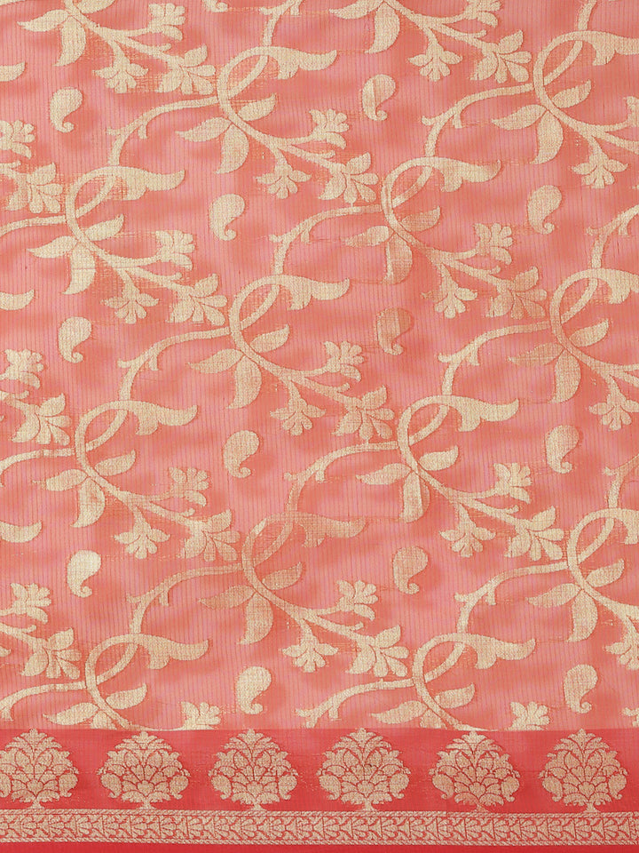 Jamdani Heritage Saree with Mughal Inspired ethnic motifs & Contrast Border