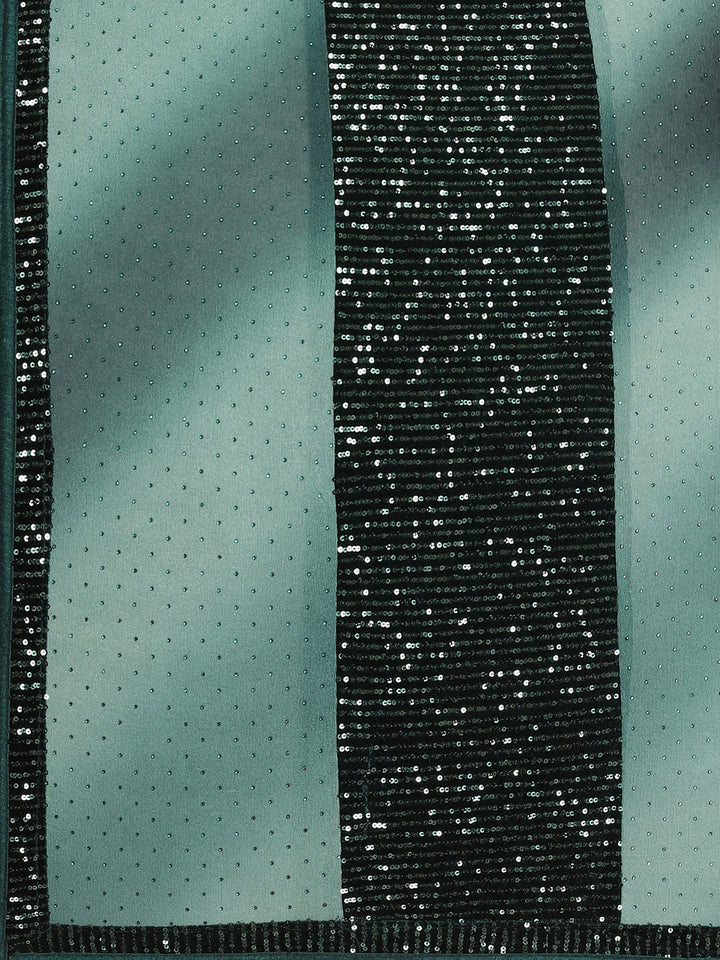 Bling Lycra Ombre Saree with Festive Layering & Sequence Embroidery Patchwork