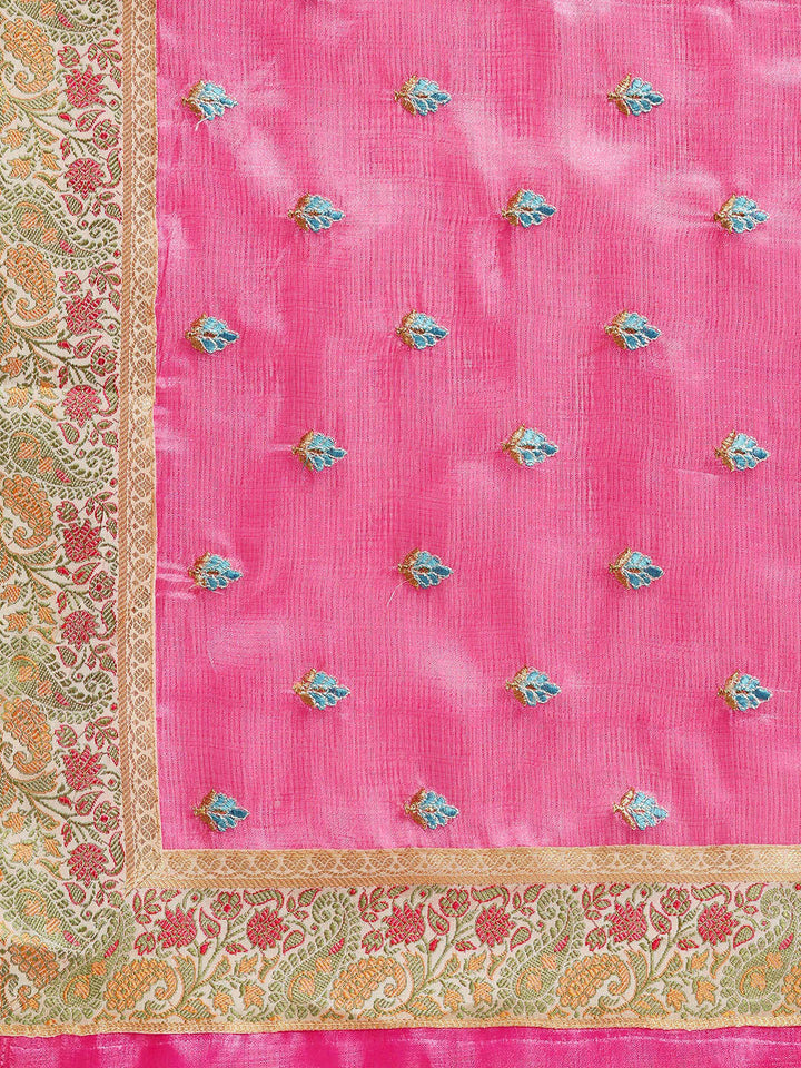 Tussar Silk Saree with Paisley Jamdani border