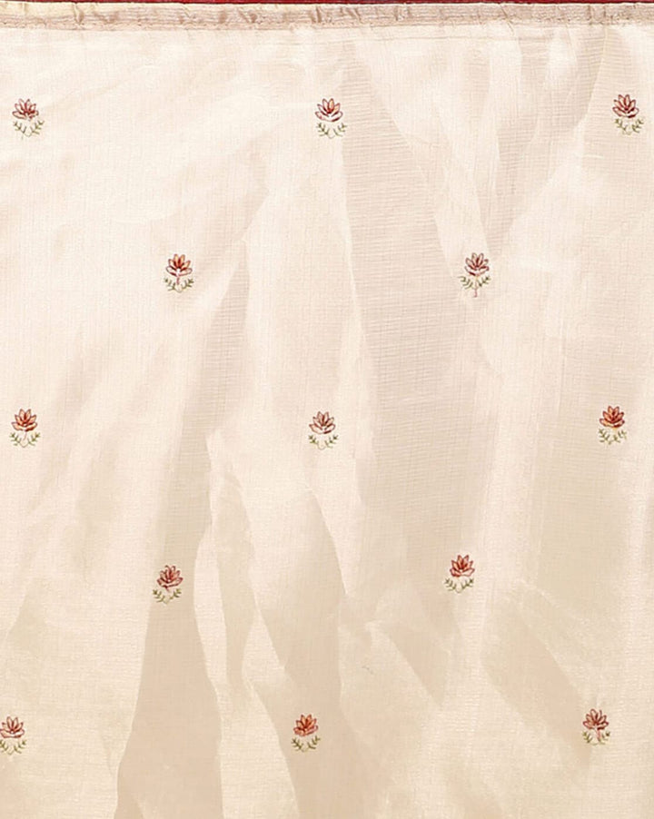 Tussar Banarasi Woven Saree With Ethnic Paisley Motifs Resham Embroidery in a Traditional Pattern With Matching Blouse