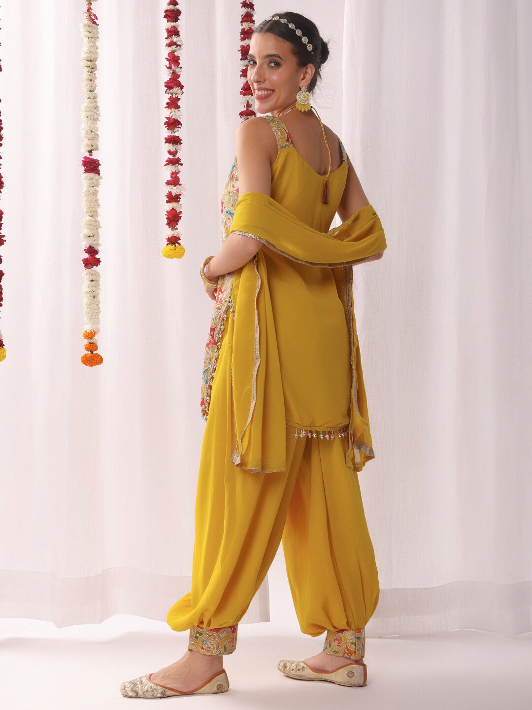 Multicolor Resham Embroidered Kurta Set